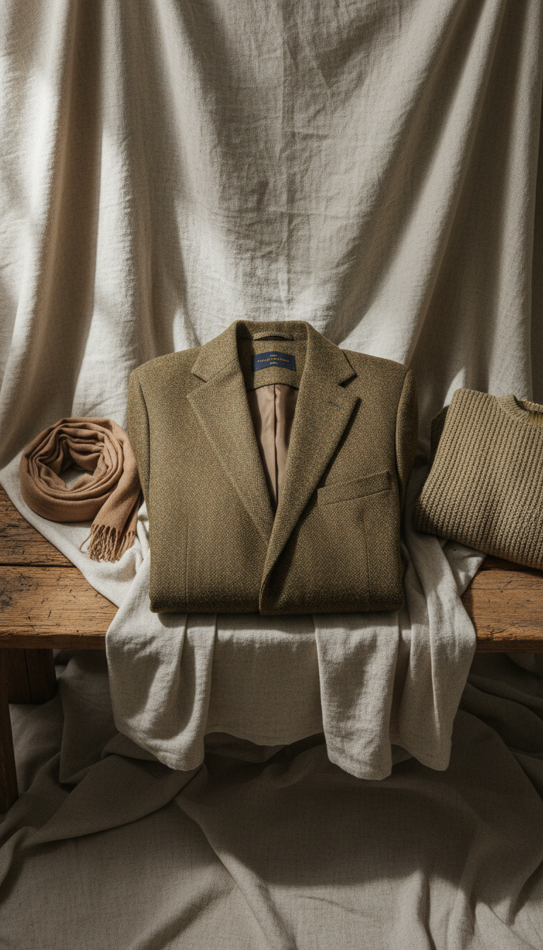 Modern-Fit Tweed Jacket Earth Brown