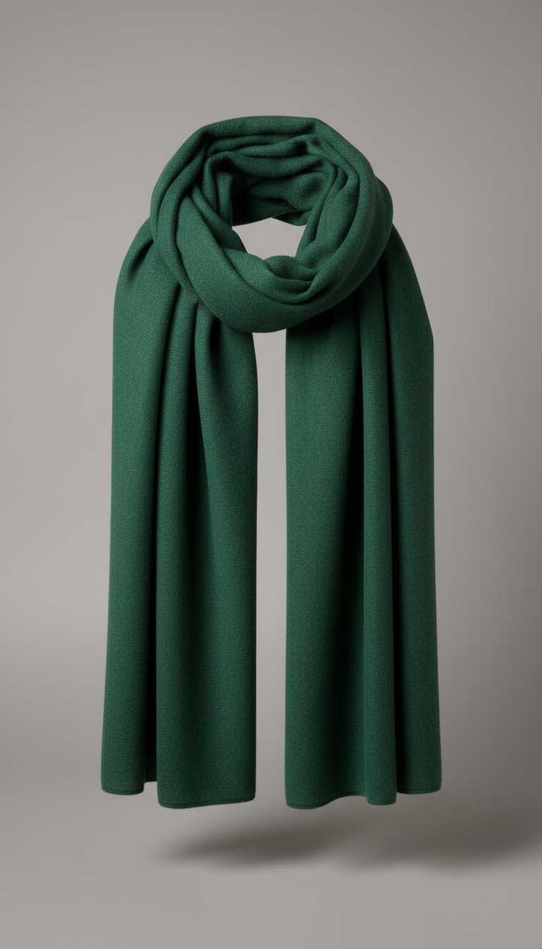 Cashmere scarf in forest green