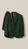 Tailored wool jacket with structured shoulders
