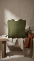 Cashmere Sweater in Moss Green