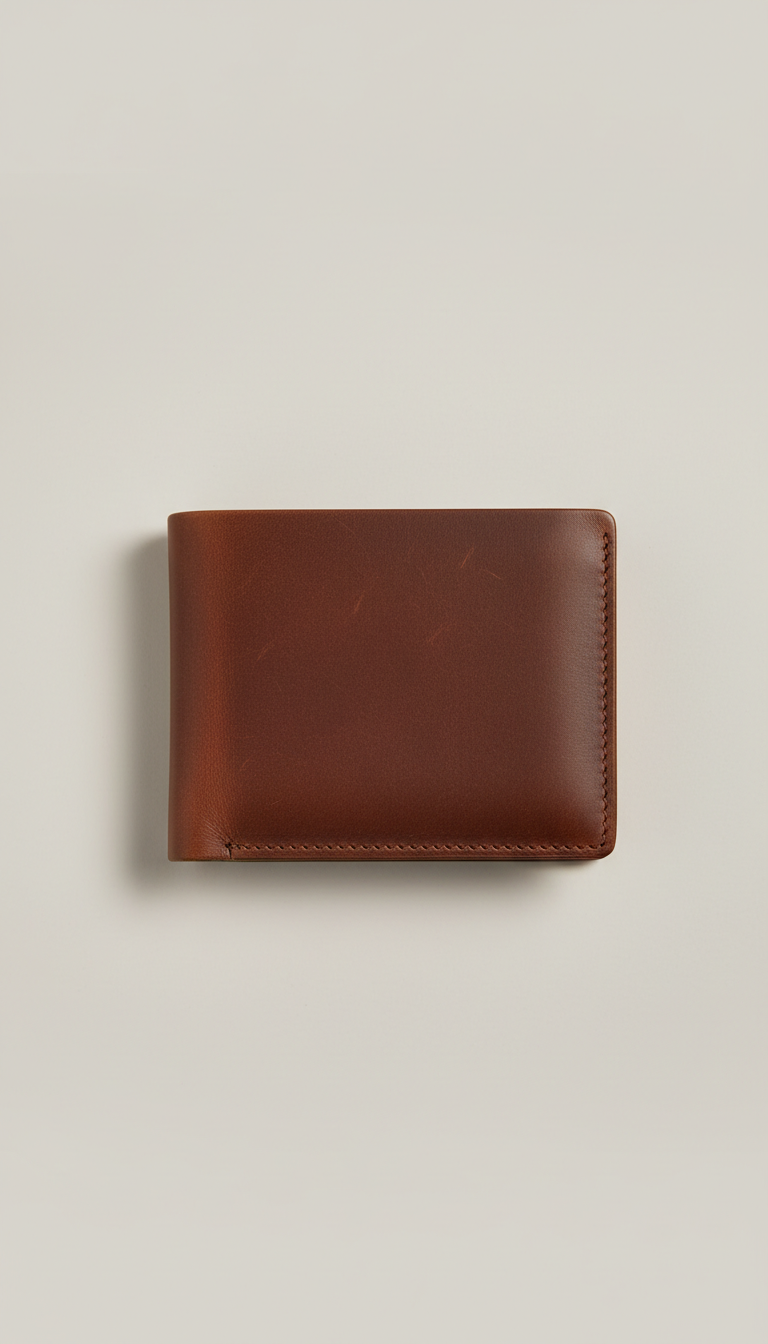 Classic leather wallet with monogram detail